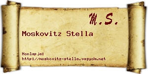 Moskovitz Stella névjegykártya